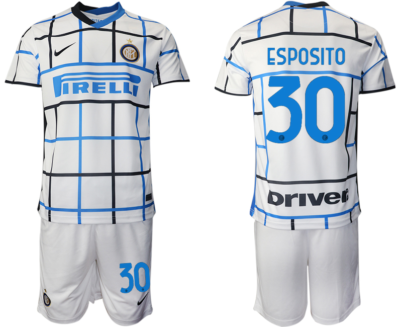 Men 2020-2021 club Inter milan away #30 white Soccer Jerseys->inter milan jersey->Soccer Club Jersey